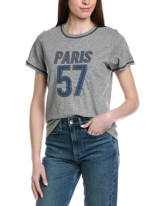 Cinq &agrave; Sept Cinq &Agrave; Sept Trapunto Denim Heather T-Shirt