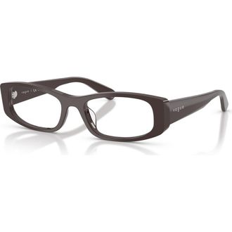 Vogue Eyewear 53mm Rectangle optical glasses in Brown at Nordstrom