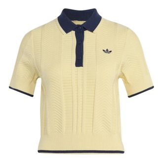 adidas Cable Knit Cali Polo - Dames - Fitness - Geel - S - Fitness