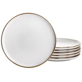 Elama Arthur 6 Piece Stoneware Salad Plate Set in White at Nordstrom