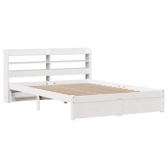 Berkfield Home Beautiful Bed Frame with Headboard without Mattress White 150x200 | Size: King