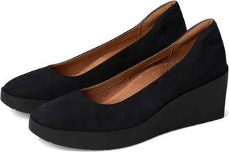 Vionic Sereno I8693L1001 Pump Black Nubuck Slip On Wedge Heel RHS6977