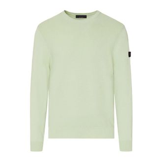 Peuterey Round-neck Knitwear, male, Green, Size: XL Cotton Tricot Sweater