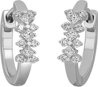 Bony Levy Getty Diamond Hoop Earrings in 18Kw White Gold at Nordstrom Rack