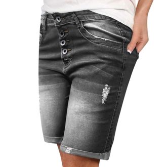 Generic Jeans Shorts Womens Knee-Length Ripped Denim Shorts Medium Waist Cropped Jeans with Pockets Summer Women Shorts Denim Stretch Denim Shorts Bermuda Bea
