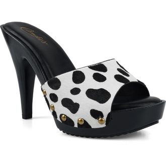 Candie's Love Genuine Calf Hair Platform Sandal in Dalmation at Nordstrom, Size 6