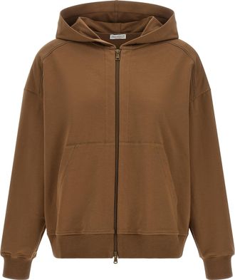 Brunello Cucinelli Brown Cotton Womens Hoodie