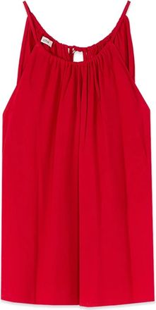 Oltre Viscose Satijnen Haltertop - Dames - Tops zonder mouwen - Rood - XL - Satijn - Tops