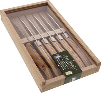 OEM Cuchillos Laguiole, 6 Unidades - Madera De Roble - Caja De Madera / Jean Dubost