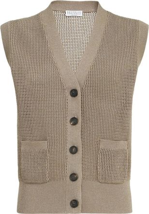 Brunello Cucinelli Canotta con bottoni - Toni neutri