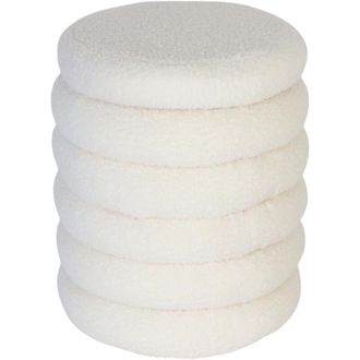 Relaxdays Relaxdays stool with storage, teddy boucl&eacute; fabric, H x D 44 x 37 cm, hallway, boho, Scandi dressing stool, natural white