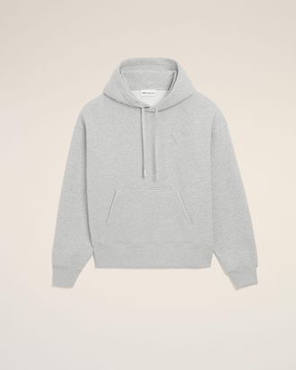 Ami Grey Cotton Embossed Ami De Coeur Hoodie Grey - XXXL - Unisex