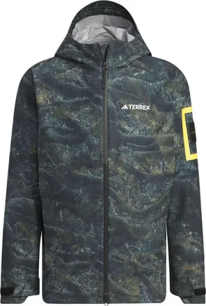 adidas National Geographic Allover Print RAIN.RDY Jacket Asia Sizing Silver Pebble IS9511
