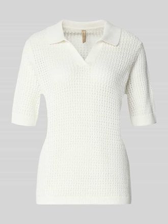 Soyaconcept Strickpullover mit Polokragen und 1/2-Arm Modell DENEFA in Offwhite, Gr&ouml;&szlig;e XXL