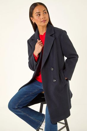 Roman Double Breasted Revere Collar Coat