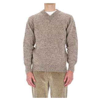 Howlin Future Memories - male - Howlin - V-neck Knitwear - Beige - S - Knitwear