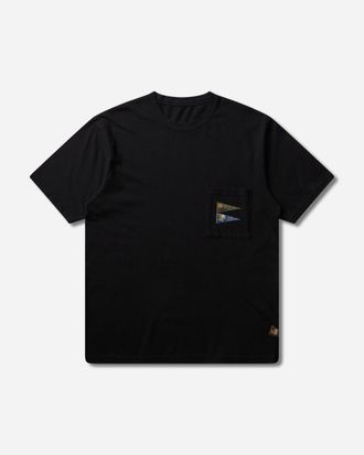 KAPITAL Men s 20/-Jersey Pennant T-Shirt (3Flags) Black