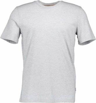 HUGO BOSS Grijze Katoenen T-shirt met Logoprint - Heren - T-shirts - Grijs - 3XL - Katoen - Tops