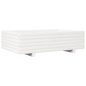 Berkfield Home Garden Planter White 90x60x26.5 cm Solid Wood Pine