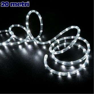 Trade Shop Trade Shop - Tubo Luminoso Natalio 20 Mt Led Bianco Controler 8 Funzioni X External