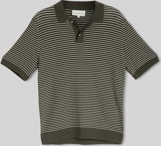 Tom Tailor Regular Fit Poloshirt aus einer Baumwolle in Strickoptik in Oliv, Gr&ouml;&szlig;e XXXL