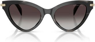 Michael Kors Roanoke 52mm Gradient Cat Eye Sunglasses in Black Horn /Light Grey at Nordstrom