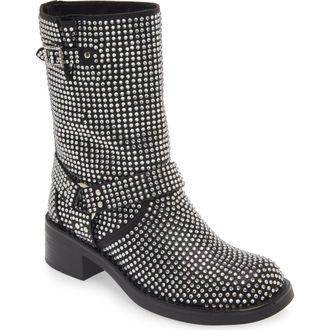 Azalea Wang Charity Water Resistant Moto Boot in Silver at Nordstrom Rack, Size 6.5