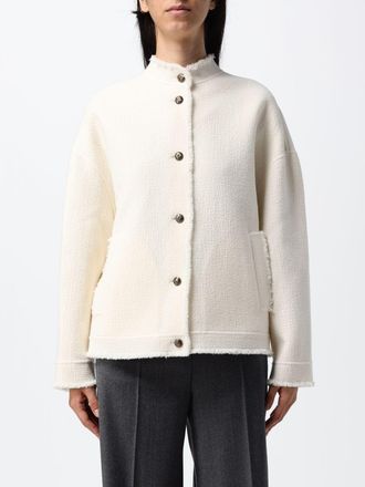 Max Mara Cappotto corto monopetto in pura lana vergine con collo alto