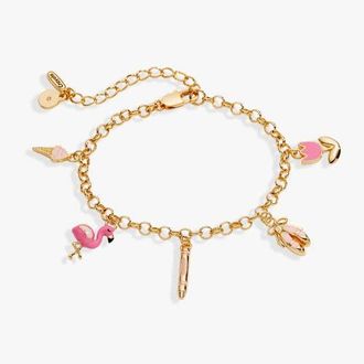 Alex and Ani Crayola x Alex and Ani Fan Favorites Tickle Me Pink Charm Bracelet in Gold at Nordstrom
