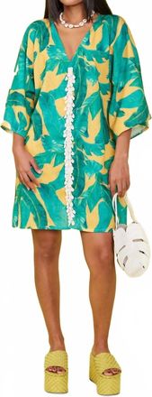 Tela Bananas Mini Dress In Green/ Yellow