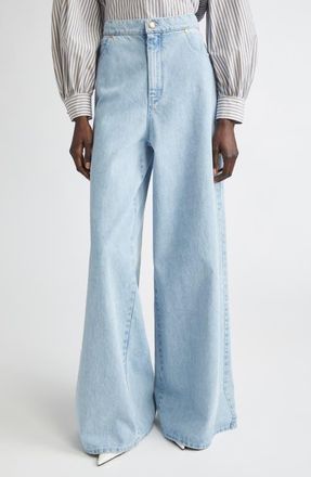 Max Mara Affari Wide Leg Jeans in Light Blue at Nordstrom, Size 10