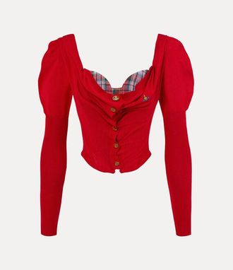 Vivienne Westwood Bea Corset Cardigan Merino Wool / Silk Red 46 Women