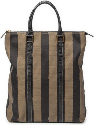 Fendi Pre-owned Womens Vertical Zip Tote Shoulder Bag - Tan - One Size