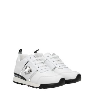 Love Moschino Logo-Embellished Leather Sneaker - White