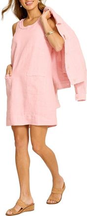 Tommy Bahama Two Palms Patch Pocket Linen Shift in Light Salmon at Nordstrom, Size X-Large