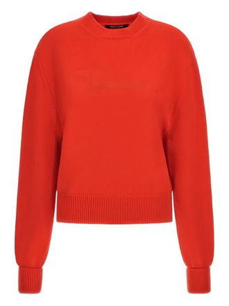 Roberto Cavalli embroidered logo sweater - women - Virgin Wool - L