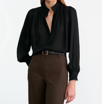 Nili Lotan Pre-Loved Revi Silk Blouse In Black