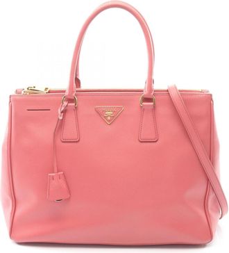 Prada Pink Saffiano Triangle Tote Bag (Pre-Owned)