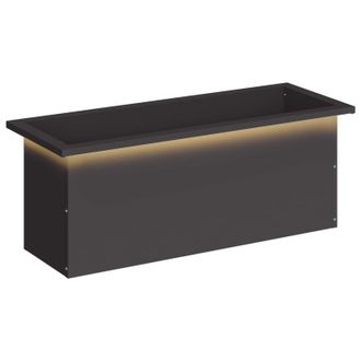 vidaXL Jardinera Para Jard&iacute;n Con Luces Led Negro 30 X 80 X 30 Cm Acero Vidaxl