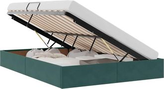 vidaXL Letto Ottomano Verde Scuro 140 X 200 Cm Velluto Vidaxl