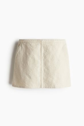 H&M Minijupe in A-Linie - Cremefarben