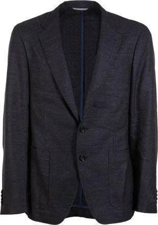 Canali herringbone blazer - Blue
