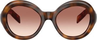 Prada 53mm Gradient Round Sunglasses in Tortoise /Brown Bordeaux at Nordstrom