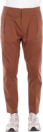 Dondup Ben Carrot Poplin Broek - Heren - Straight fit broeken - Bruin - W35 - Katoen - Broeken