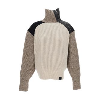 Stella McCartney Altermat Detail Block Knit Jumper - female - Stella McCartney - Turtlenecks - Multicolor - XS - Knitwear