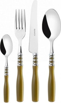 Bugatti Caderas De 24 Piezas Colocadas En Caja De Madera Verde De Seda Certosa Arianna Ghiera Cromata Bugatti