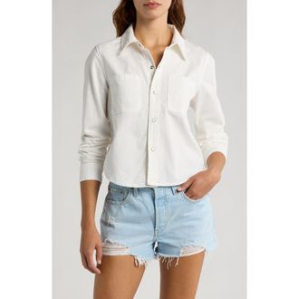 Re/Done Pocket Denim Shirt in White at Nordstrom, Size Small