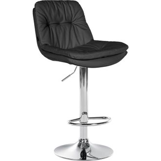 Clp Taburete de bar Laurel en polipiel Negro Metal cromado