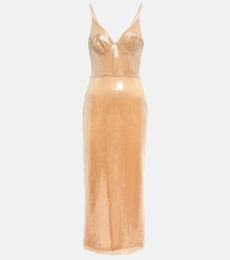 DAVID KOMA Sequined midi dress