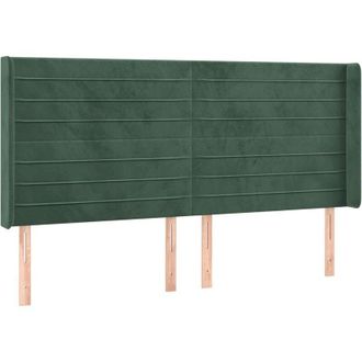 vidaXL Cabecero Con Led De Terciopelo Verde Oscuro 163x16x118/128 Cm Vidaxl